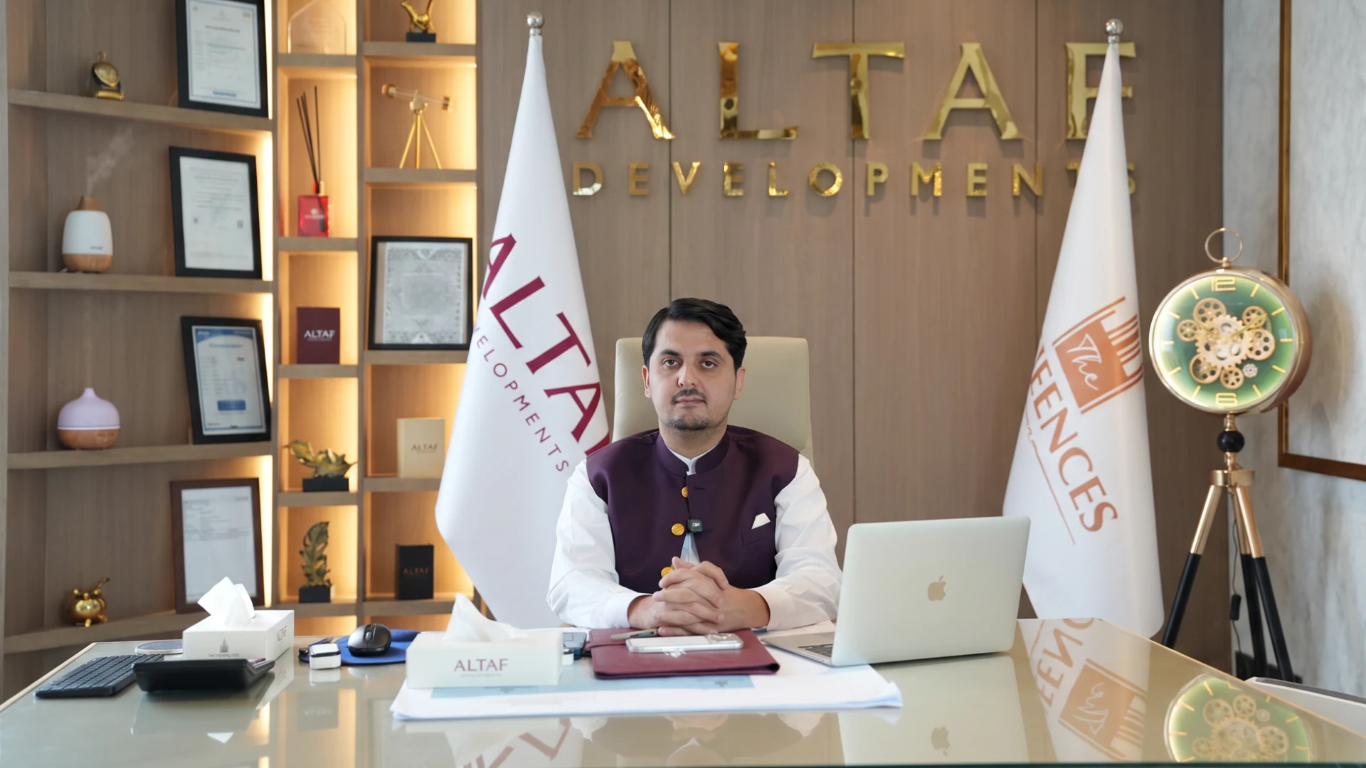 Altaf Khan at the Altaf Developments office